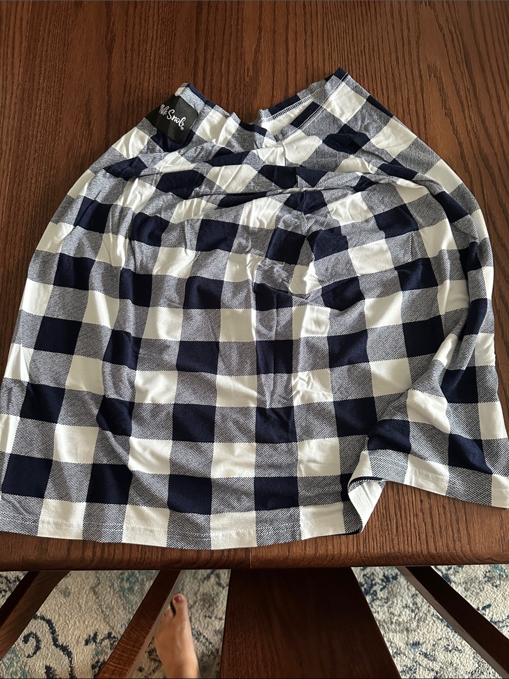 Milk Snob Navy and White Checkered Nursing cover/car seat cover
